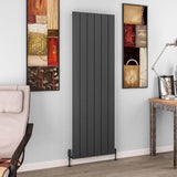 Eastbrook Panel Radiator 1800 x 565 / Central Heating Eastbrook Charlton Vertical Aluminium Designer Radiator in Matt Anthracite