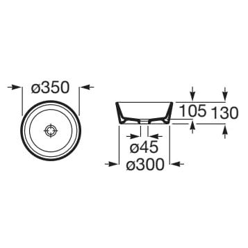 Roca Countertop Basin Roca Optica  Round Countertop Basin