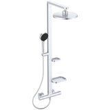 Ideal Standard Exposed Shower Set Ideal Standard Ceratherm ALU+ Exposed Shower Valve Set with Fixed Riser, Showerhead, Handset and Shelves