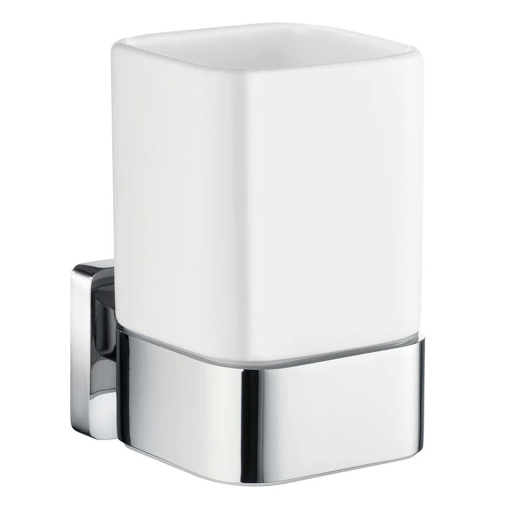 Smedbo Toothbrush Holder Smedbo Ice Square Tumbler with Holder in Chrome