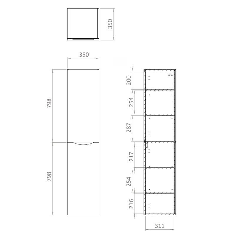 Crosswater Storage Unit Crosswater Glide II Tower Storage Unit in Nordic Oak