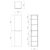 Crosswater Storage Unit Crosswater Glide II Tower Storage Unit in Nordic Oak