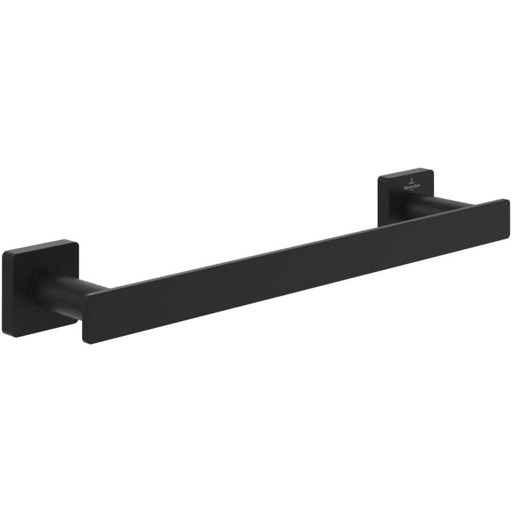 Vileroy & Boch Towel Rails and Rings Matt Black Villeroy & Boch Elements Striking Towel Bar 345mm