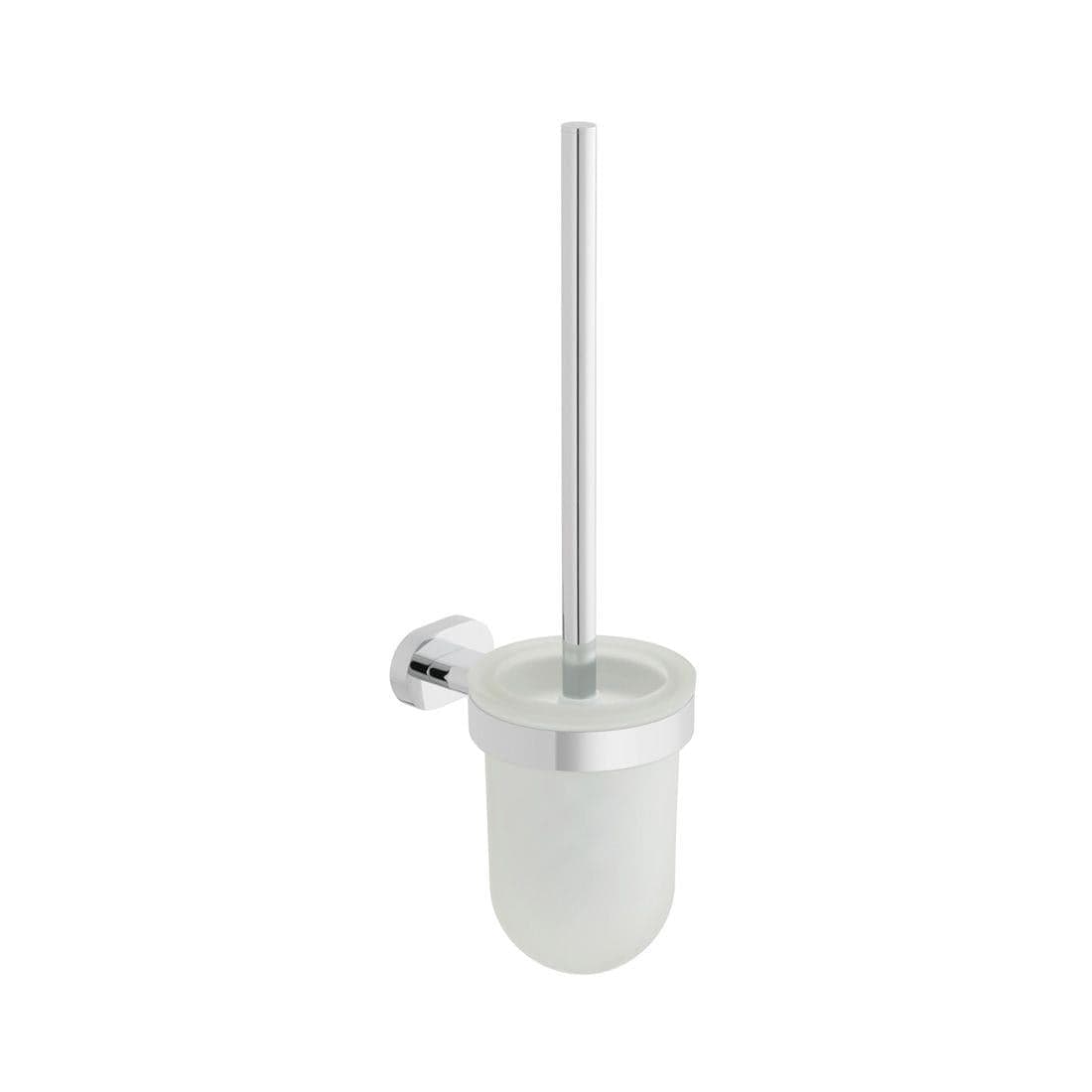 VADO Toilet Brush Holder Vado Life Toilet Brush and Frosted Glass Holder in Chrome