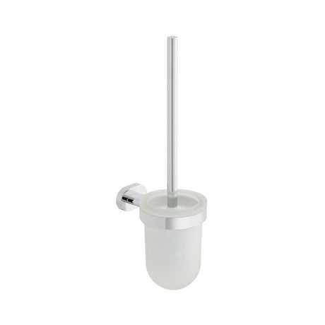 VADO Toilet Brush Holder Vado Life Toilet Brush and Frosted Glass Holder in Chrome