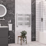 Eastbrook Ladder Rail 600 x 750 / Central Heating Eastbrook Wendover Curved Vertical Heated Towel Rail in Chrome