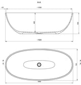 Aquarius Modern Freestanding Bath Aquarius Iseo Freestanding Stone Bath in Gloss White 1600mm