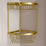 Miller Basket Brushed Brass Miller Signature Two Tier Corner Wire Shower Basket
