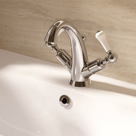 Crosswater Mono Basin Tap Crosswater Belgravia Crosshead Highneck Monobloc Basin Mixer Tap in Chrome