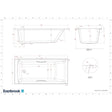 Eastbrook Single Ended Bath 1600 x 750mm / 5mm Eastbrook Rockall Single Ended Bath with Twin Grips