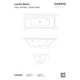 Tissino Double Ended Bath 1800 x 800mm Tissino Londra Premium Acrylic Double Ended Bath