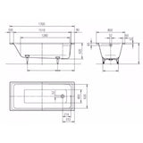 Kaldewei Single Ended Bath 1700 x 800mm / 0 Kaldewei Puro Single Ended Steel Bath with Leg Set