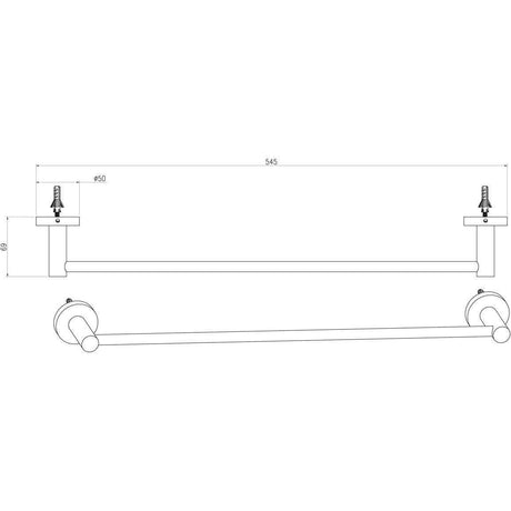 Aquarius Bathrooms Towel Rails and Rings Aquarius Mode 550mm Towel Rail
