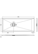 UK Bathroom Store Rectangle Shower Tray 1700x700mm Aquarius Urbano Slimline 33mm Slate Effect Rectangular Stone Resin Shower Tray in Black Slate