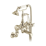 Vado Bath Shower Mixer Bright Nickel Booth & Co. Axbridge Wall Mounted Bath Shower Mixer with Traditional Shower Handset