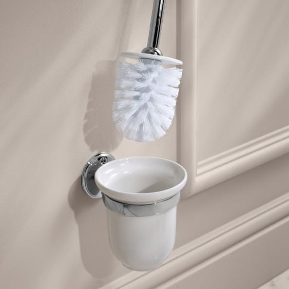 Miller Toilet Brush Miller Stockholm Wall Mounted Toilet Brush and Holder in Chrome
