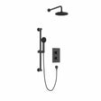 Heritage Concealed Shower Set Matt Black Heritage Dartmouth Concealed Shower Set with Fixed Shower Head and Riser Kit