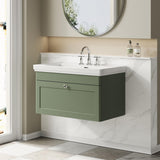 Aquarius Bathrooms Wall Mounted Vanity Unit Aquarius Leighton 800mm Wall Mounted  One Drawer Vanity Unit with Basin