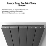 Eastbrook 470mm Eastbrook Rosano Vertical Cover Cap Set in Chrome