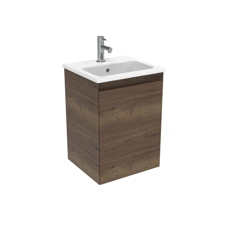 Saneux Cloakroom Vanity Unit English Oak / 1 Hole Saneux Uni 400mm Wall Mounted One Door Vanity Unit with Basin