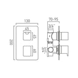 Vado Concealed Shower Valve Vado Phase 1 Outlet 2 Handle Vertical Thermostatic Shower Valve in Chrome