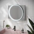 HiB Illuminated Mirror Black / 600 x 800mm HiB Solas Round LED Illuminated Mirror