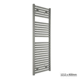 Tissino Ladder Rails 1212 x 500 / Central Heating Tissino Hugo2 Designer Towel Radiator in Lusso Grey