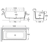 Roca Corner Bath Roca Ona Asymmetric Corner Stonex® Bath