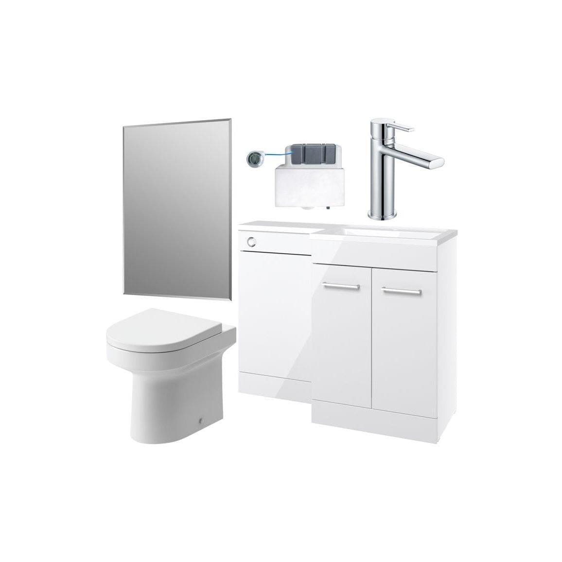 Aquarius Vanity Unit Suite White / Right Hand Aquarius Urbano Premium 1000mm Vanity Unit  Suite (with Back to Wall Toilet)