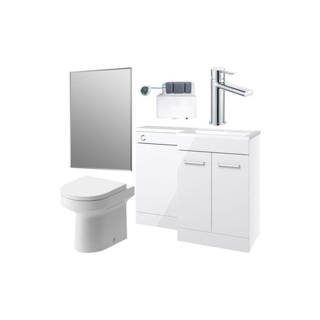 Aquarius Vanity Unit Suite White / Right Hand Aquarius Urbano Premium 1000mm Vanity Unit  Suite (with Back to Wall Toilet)