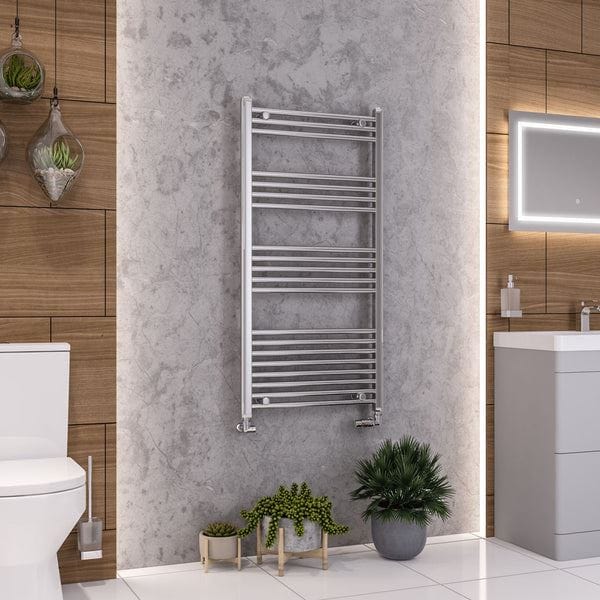 Eastbrook Ladder Rail Eastbrook Wendover Straight Vertical Heated Towel Rail - 1200 x 600mm - Chrome