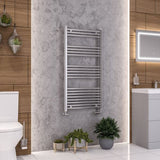 Eastbrook Ladder Rail Eastbrook Wendover Straight Vertical Heated Towel Rail - 1200 x 600mm - Chrome