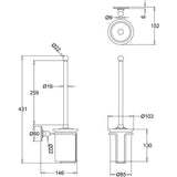Burlington Toilet Brush Burlington Traditional Wall Mounted Toilet Brush and Holder