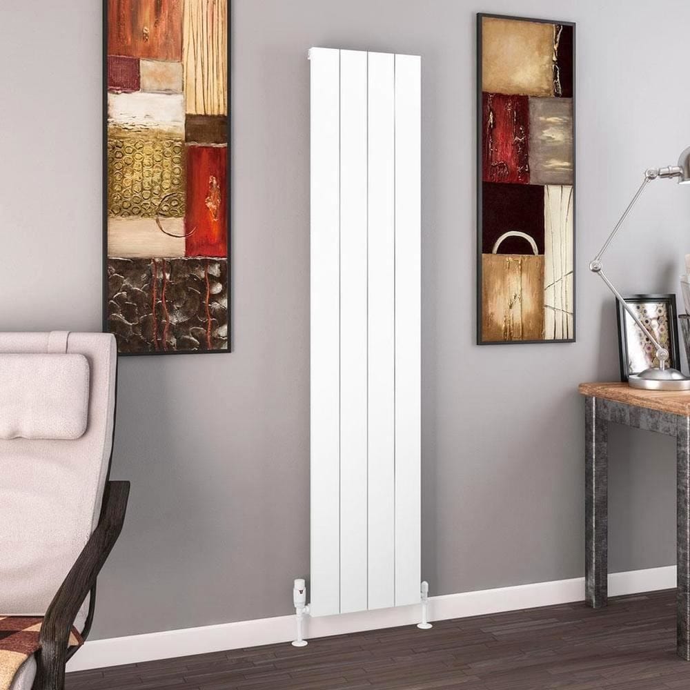 Eastbrook Panel Radiator 1800 x 375 / Dual Fuel Eastbrook Charlton Vertical Aluminium Designer Radiator in Matt White