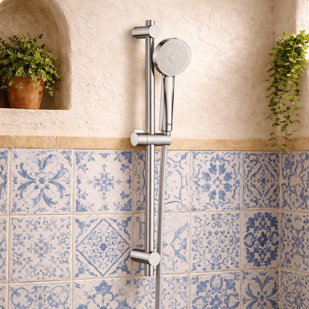 Roca Shower Riser Rail Roca Stella Single Function Shower Handset and Slide Rail Kit Including Hose