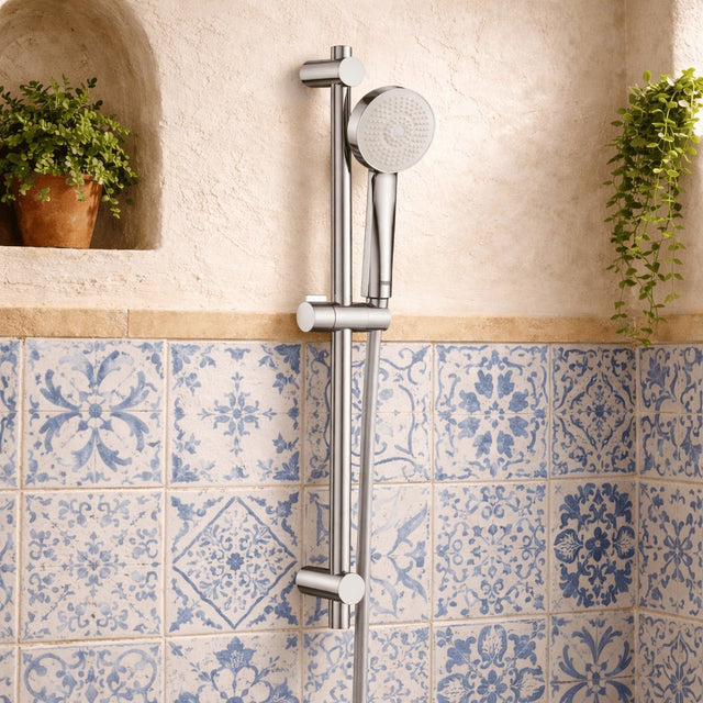Roca Shower Riser Rail Roca Stella Single Function Shower Handset and Slide Rail Kit Including Hose