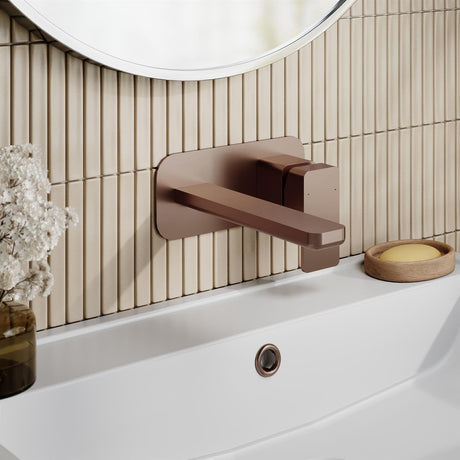 Aquarius Bathrooms Wall Mounted Basin Tap Brushed Bronze Aquarius Tetra Wall Mounted 2 Tap Hole Basin Mixer Tap