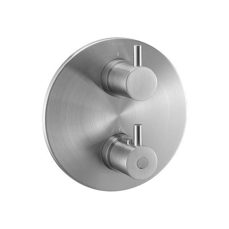 Flova Concealed Shower Valve Brushed Nickel Flova Levo Round 1, 2 or 3 Outlet SlimBOX Finishing Set