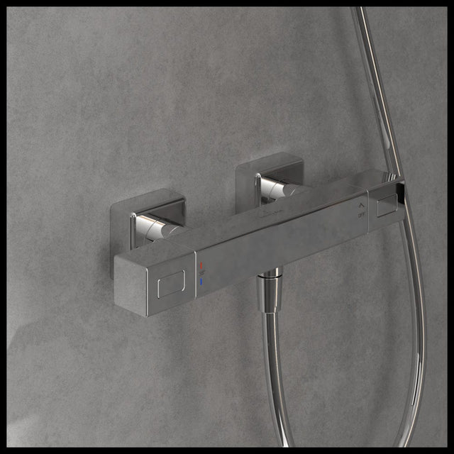 Villeroy & Boch Exposed Shower Valve Chrome Villeroy & Boch Universal Exposed Thermostatic Square Shower Valve