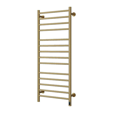 Reina Designer Towel Radiator 1200 x 500mm / Brushed Brass Reina Arnage Dry Electric Designer Towel Radiator
