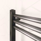 Eastbrook Ladder Rail Eastbrook Wendover Straight Heated Towel Rail in Brushed Gunmetal