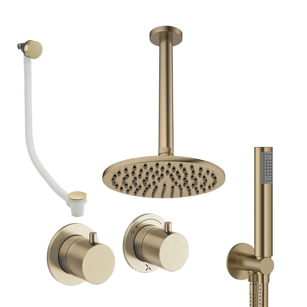 UK Bathroom Store Concealed Shower Set Crosswater Module Shower Set 6 - 3 Outlet with Overhead Shower, Handset and Overflow Bath Filler