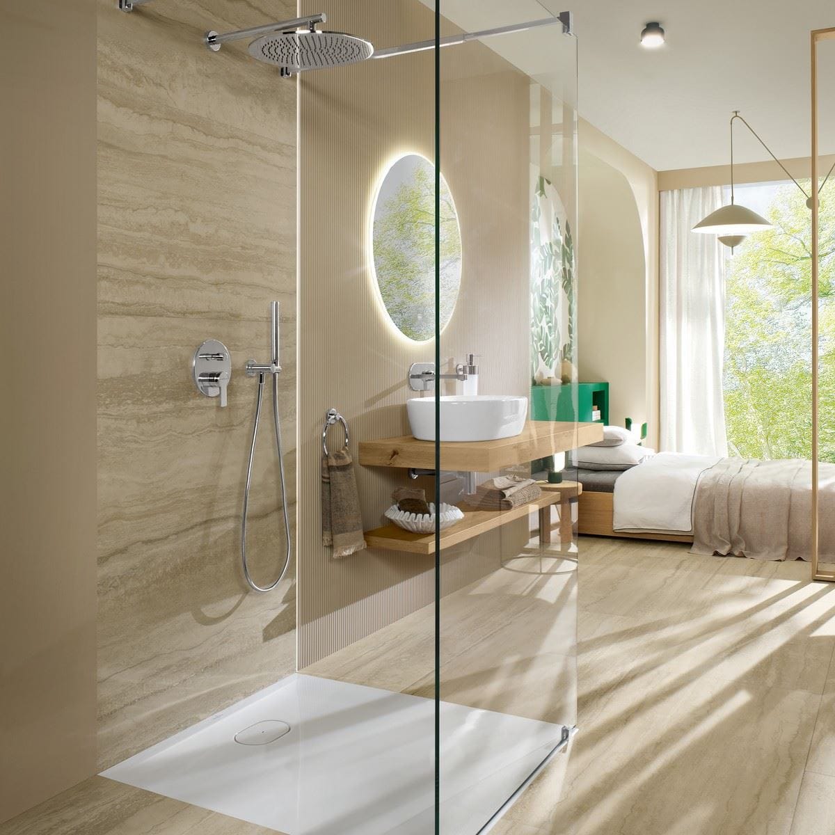 Villeroy and Boch Concealed Shower Valve Villeroy & Boch Architectura 2 Outlet Trim Set with Diverter Handle in Chrome