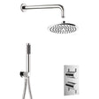 Crosswater Concealed Shower Set Chrome / 200mm Shower Head Crosswater MPRO 2 Outlet 2 Handle Thermostatic Shower Valve with Kit