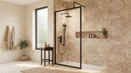 Aquarius Bathrooms Rectangle Shower Tray Aquarius Urbano Rectangular 45mm Stone Resin Shower Tray in White