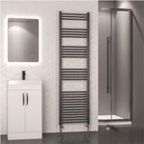 Eastbrook Ladder Rail 1800 x 500mm / Dual Fuel Eastbrook Wendover Straight Heated Towel Rail in Brushed Gunmetal