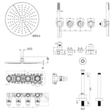 UK Bathroom Store Concealed Shower Set Crosswater Module Shower Set 8 - 2 Outlet with Pencil Handset and Overhead Shower
