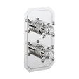 Crosswater Concealed Shower Valve Crosswater Belgravia Crosshead 3 Outlet, 2 Handle Vertical Concealed Thermostatic Shower Valve in Chrome