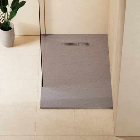 Crosswater Rectangle Shower Tray Light Grey / 900 x 1400 Crosswater Vito Textured Rectangle Shower Tray with Waste