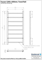 Eastbrook Ladder Rail Eastbrook Tuscan Round Heated Towel Rail in Chrome